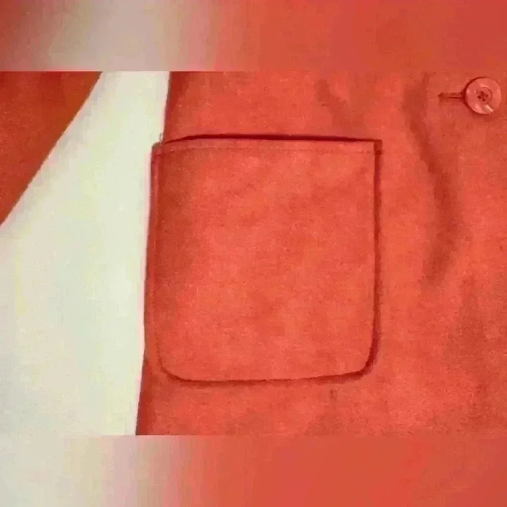 Mossimo Wool Peacoat, Women’s Size Small, Coral Orange, Collarless, Button Up - Picture 4 of 11